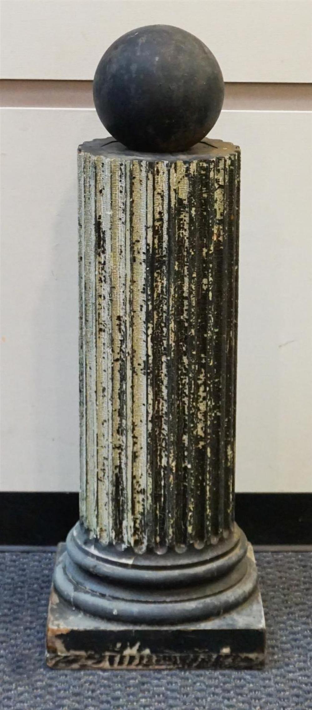 PAINTED WOOD HALF-COLUMN PEDESTAL