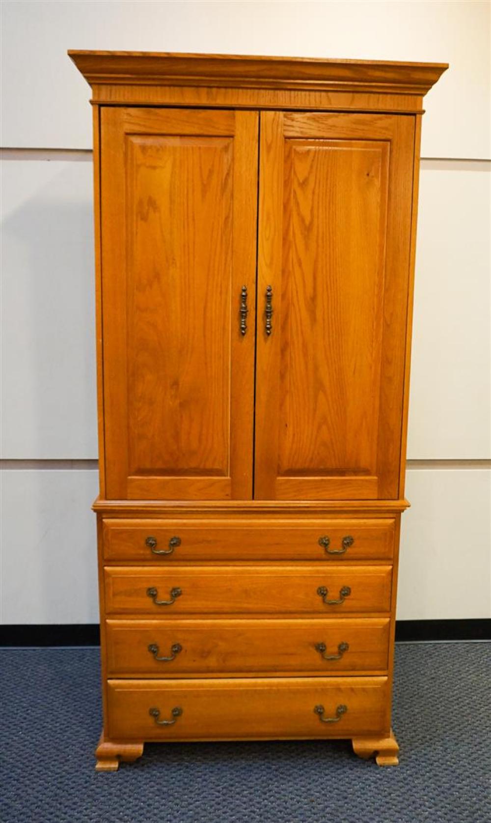 WILLIAM AUTRY OAK TWO PART CABINET  3229d1