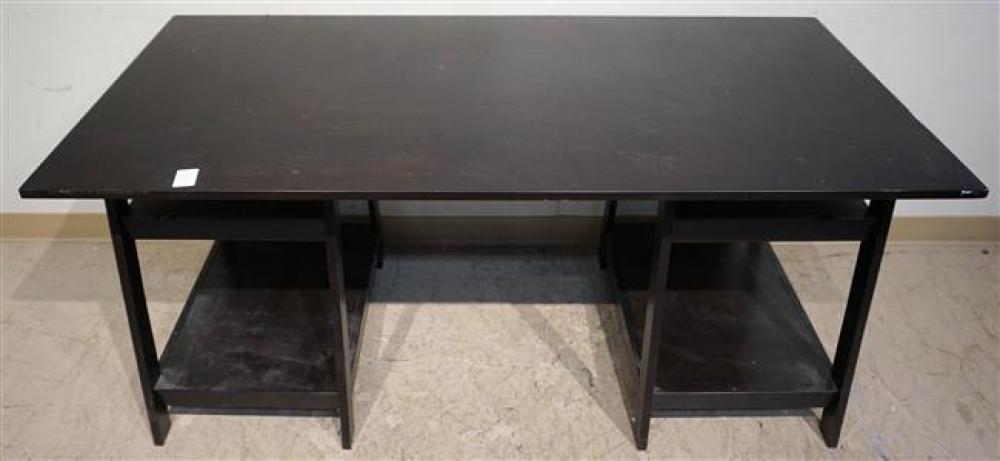 EBONIZED FRUITWOOD DINING TABLE,