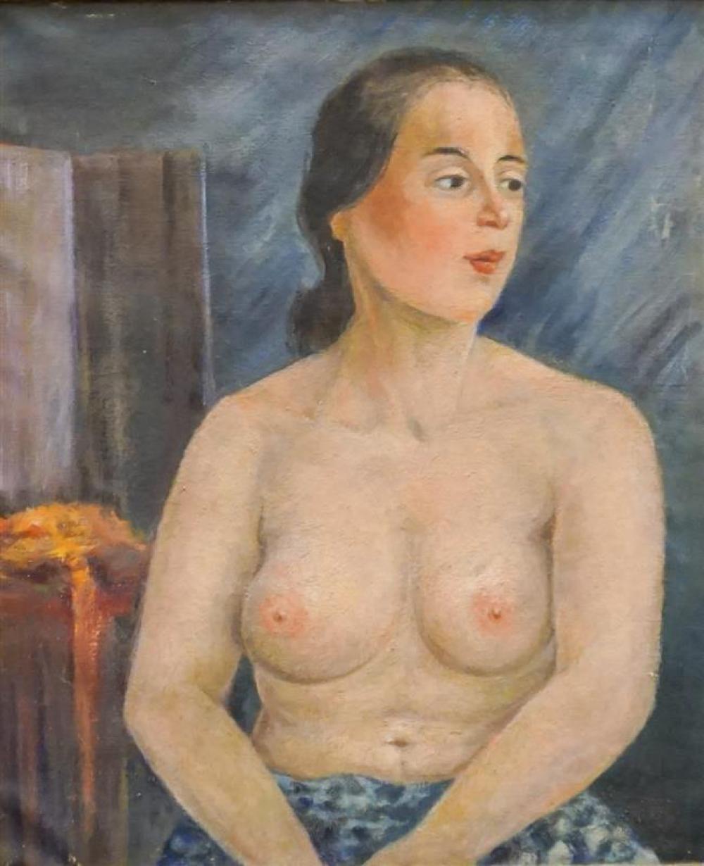 PORTRAIT OF NUDE WOMAN SIGNED 322a28