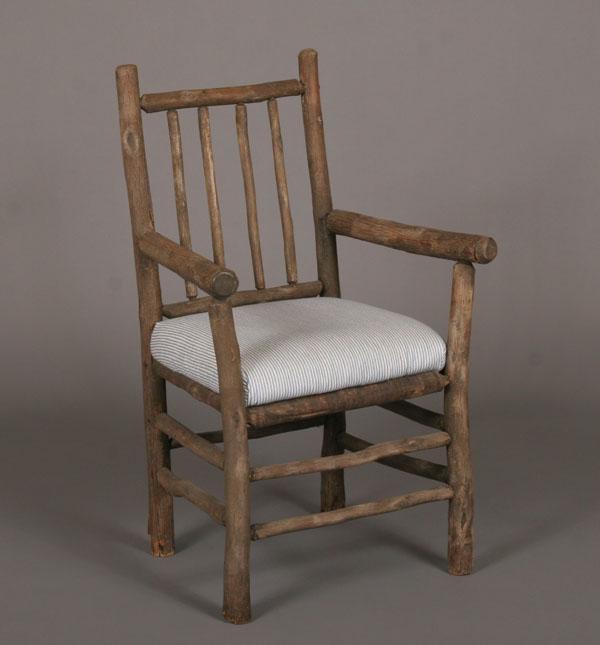 Hickory spindle back arm chair.