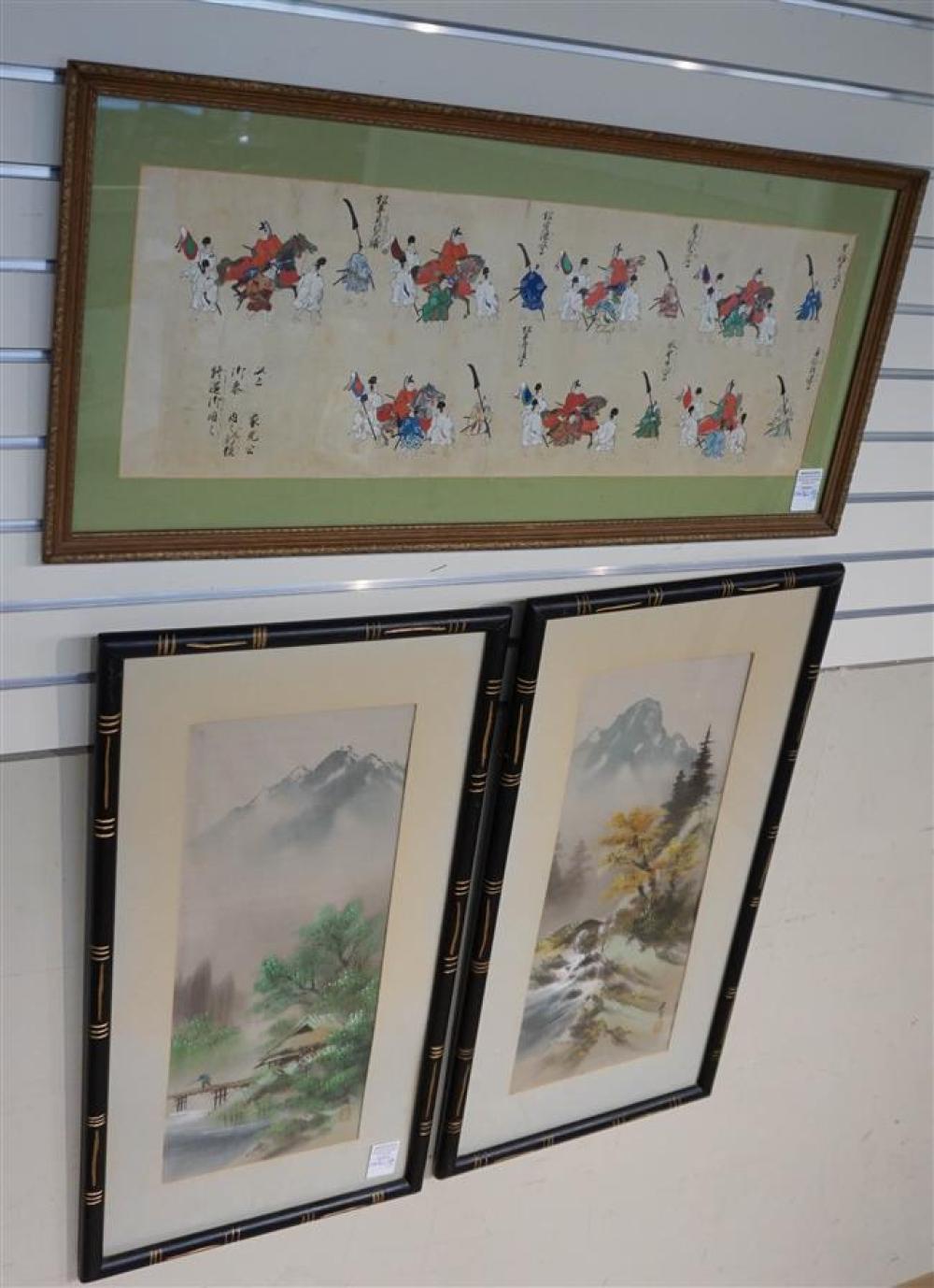THREE JAPANESE INK AND COLOR PAINTINGS 322ace