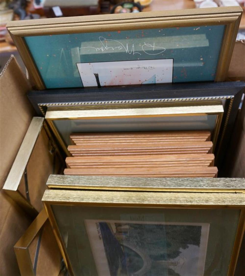 BOX WITH ASSORTED FRAMED WORKS