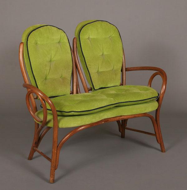 Thonet bentwood settee with upholstered 5044c