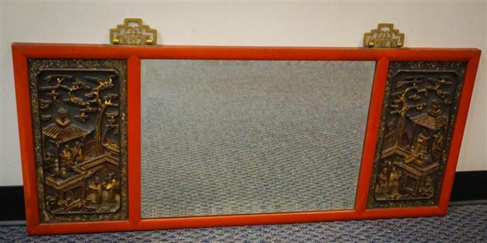 CHINESE GILT DECORATED RED LACQUER