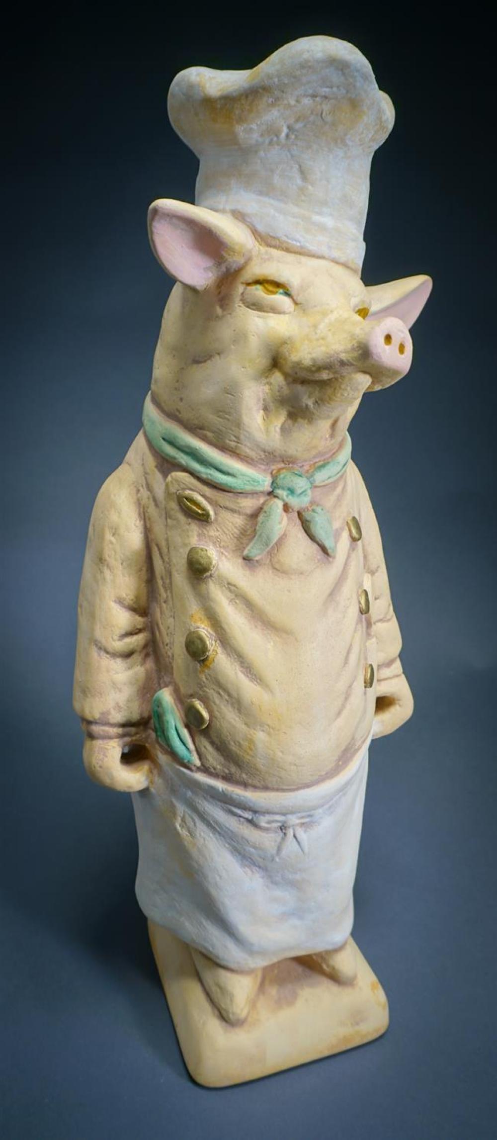 PAINTED PLASTER FIGURE OF CHEF 322ba7