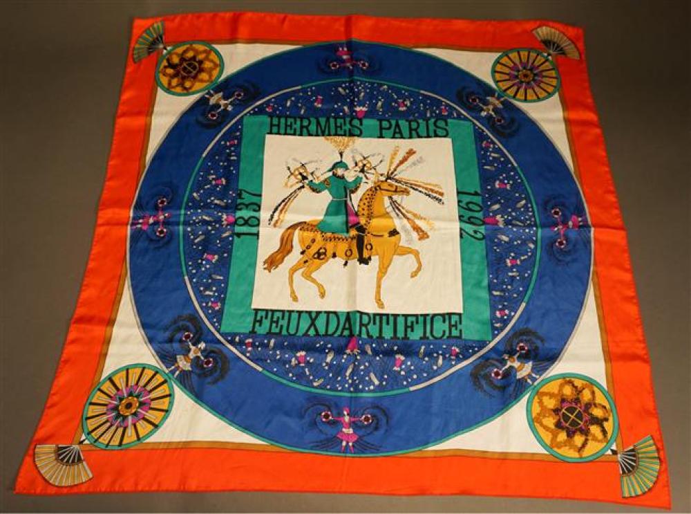 HERMES 'FEUXDARTIFICE' SILK SCARF