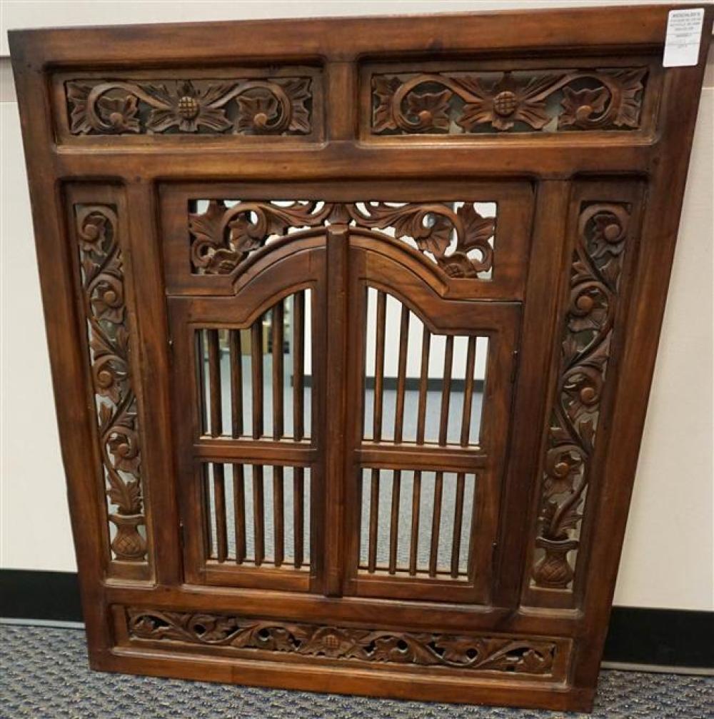 INDIAN CARVED WOOD FRAME MIRROR,