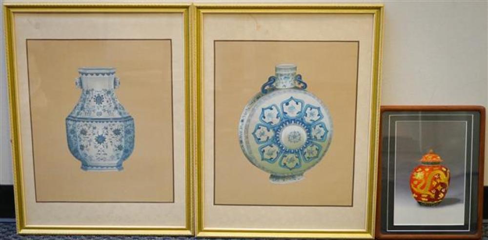 CHINESE SCHOOL, VASES, TWO PEN