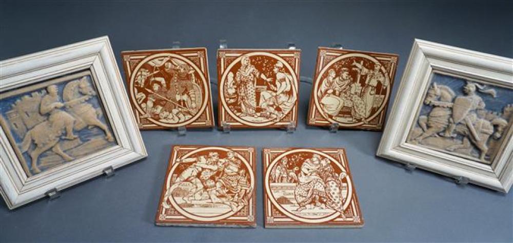 COLLECTION WITH SEVEN CERAMIC PICTORIAL