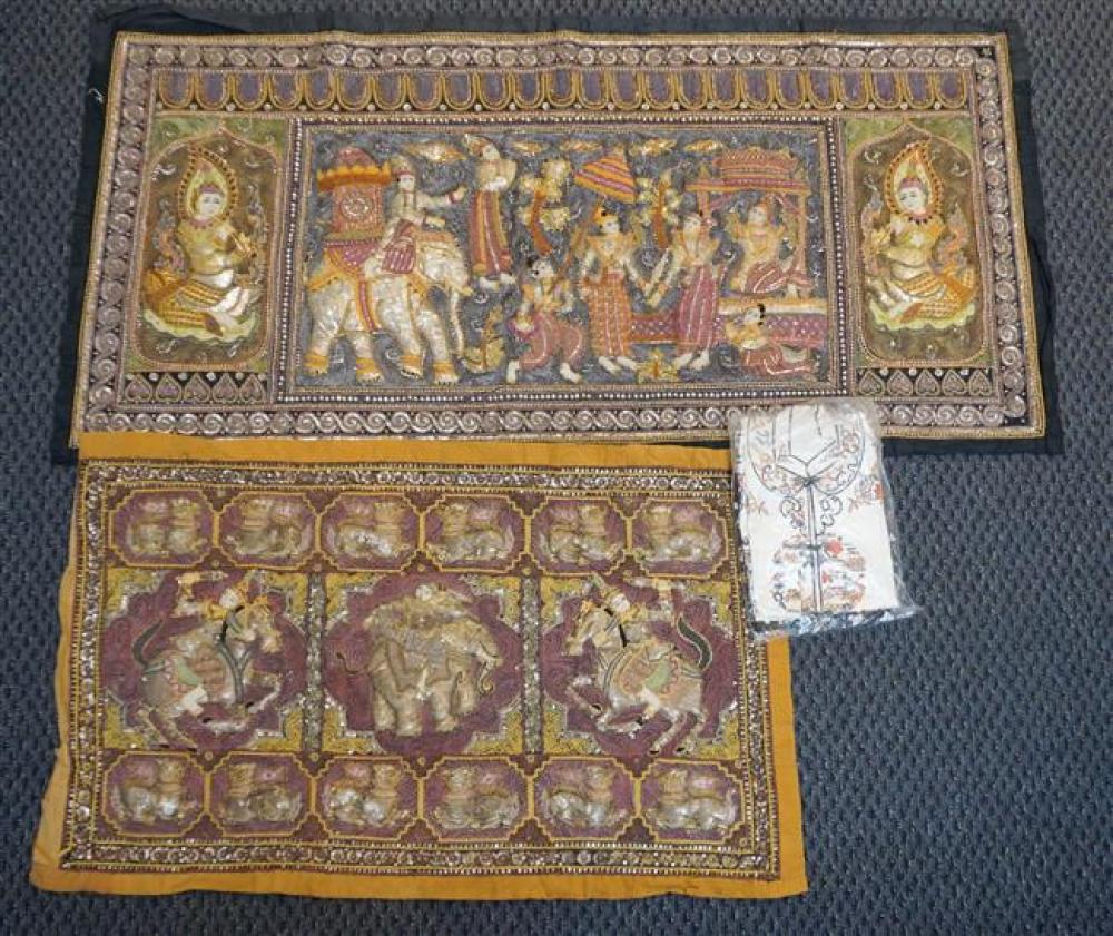 TWO THAI SEQUINED EMBROIDERIES 322c8b