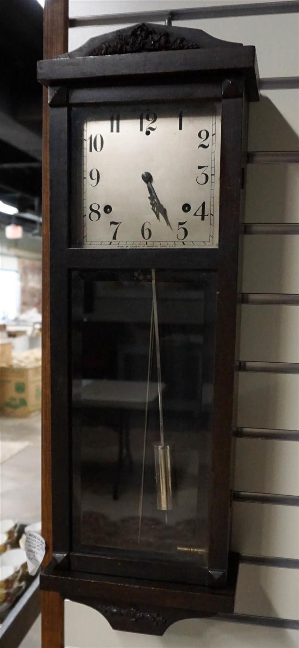 GILBERT MAHOGANY WALL CLOCK, HEIGHT: