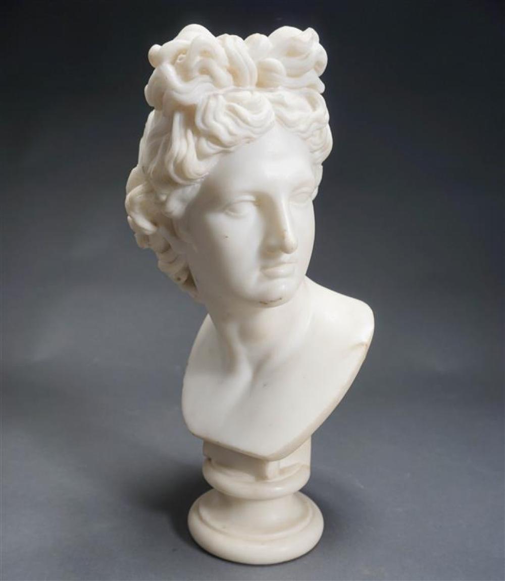 MARBLE BUST OF CLASSICAL WOMAN,