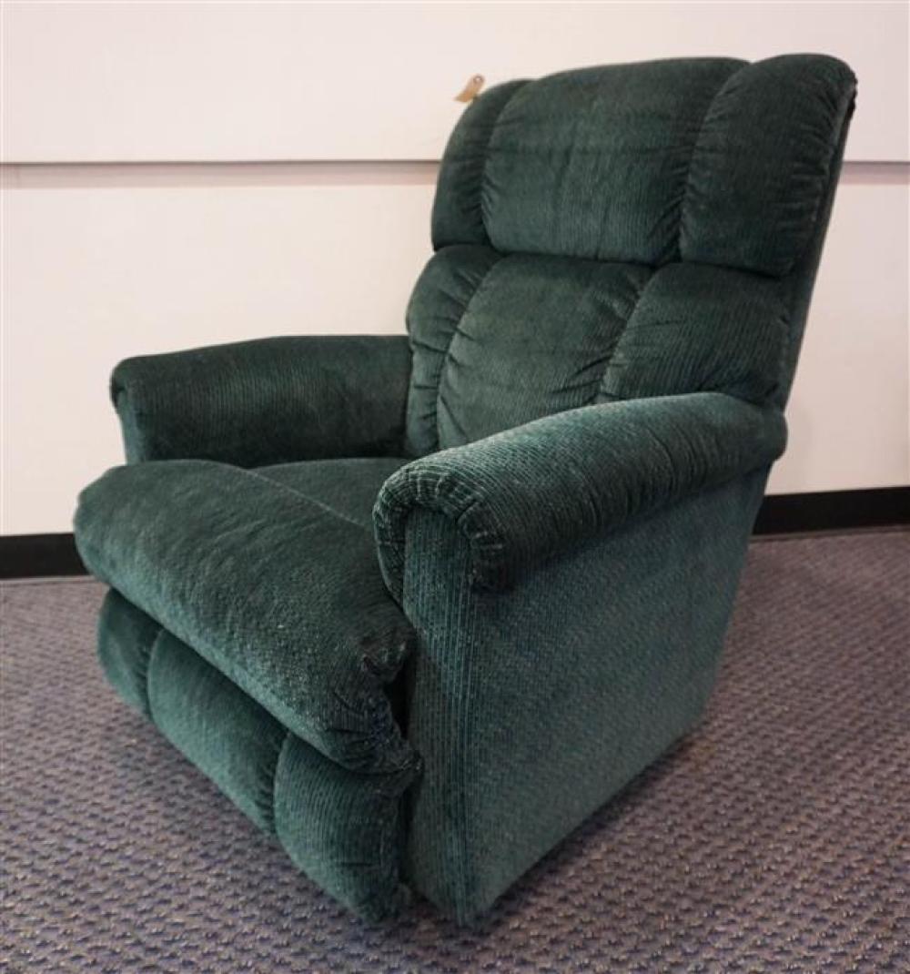 LA-Z-BOY GREEN UPHOLSTERED ROCKER