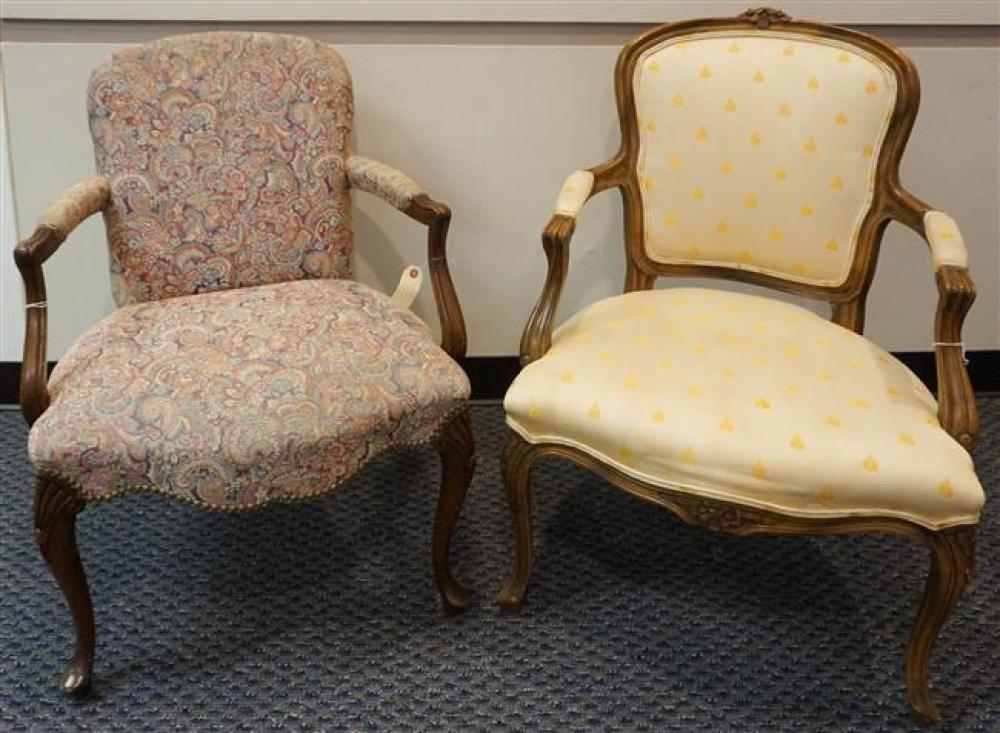TWO EUROPEAN STYLE UPHOLSTERED
