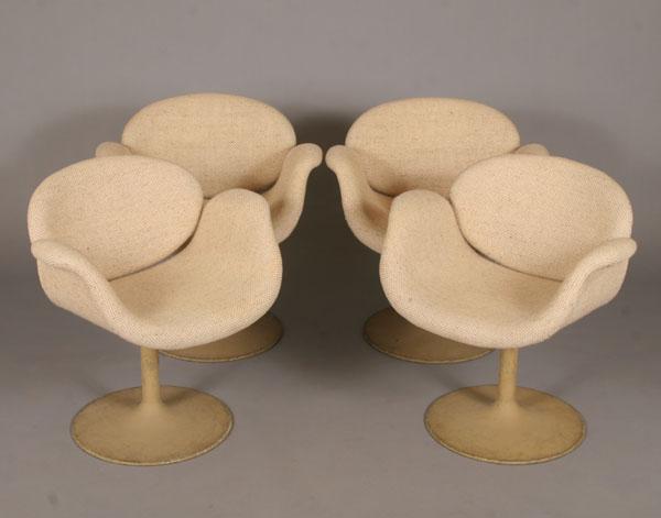 Set of four tulip arm chairs by