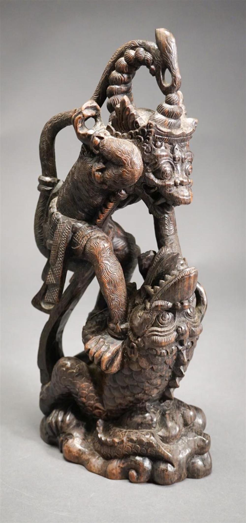 BALINESE CARVED WOOD FIGURAL GROUP  322d49