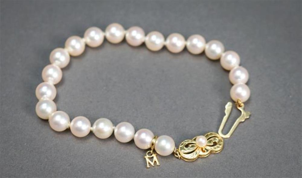 MIKIMOTO 18 KARAT YELLOW GOLD CULTURED 322d93