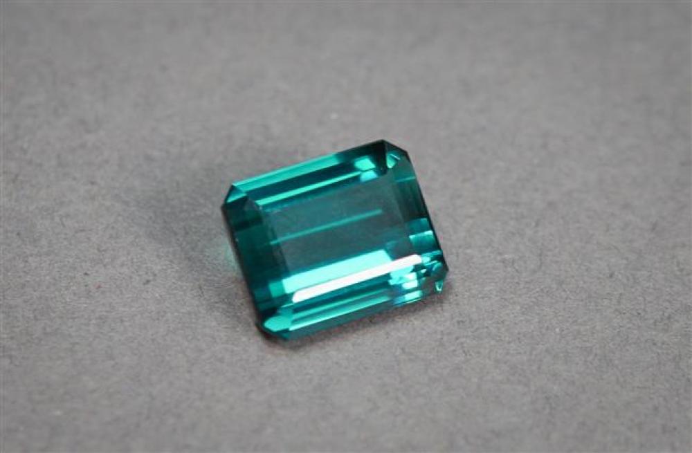 LOOSE EMERALD-CUT INDICOLITE TOURMALINE,