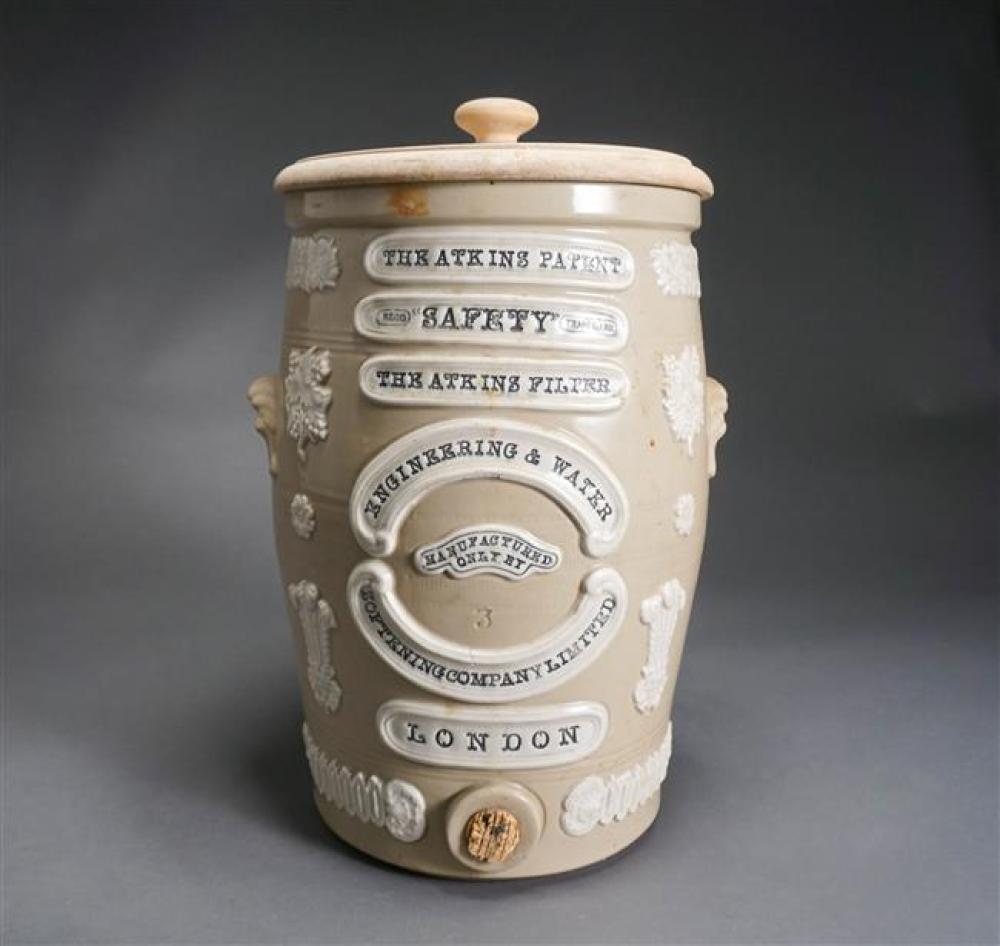 ATKINS GLAZED STONEWARE CROCK,