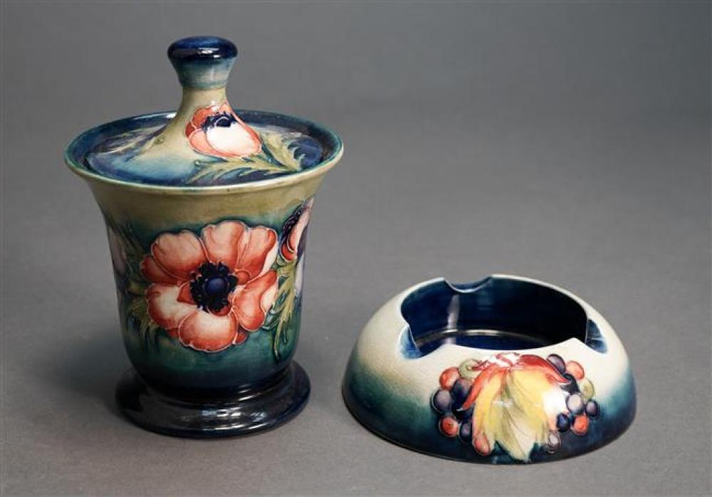 MOORCROFT COVERED JAR AND ASH RECEIVER  322e81