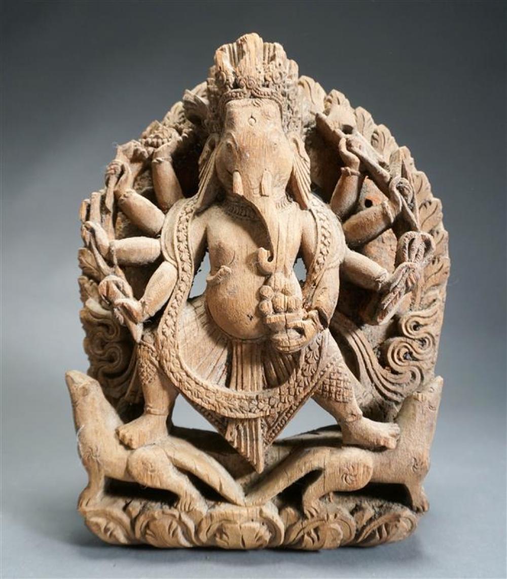 INDIA CARVED WOOD SCULPTURE OF