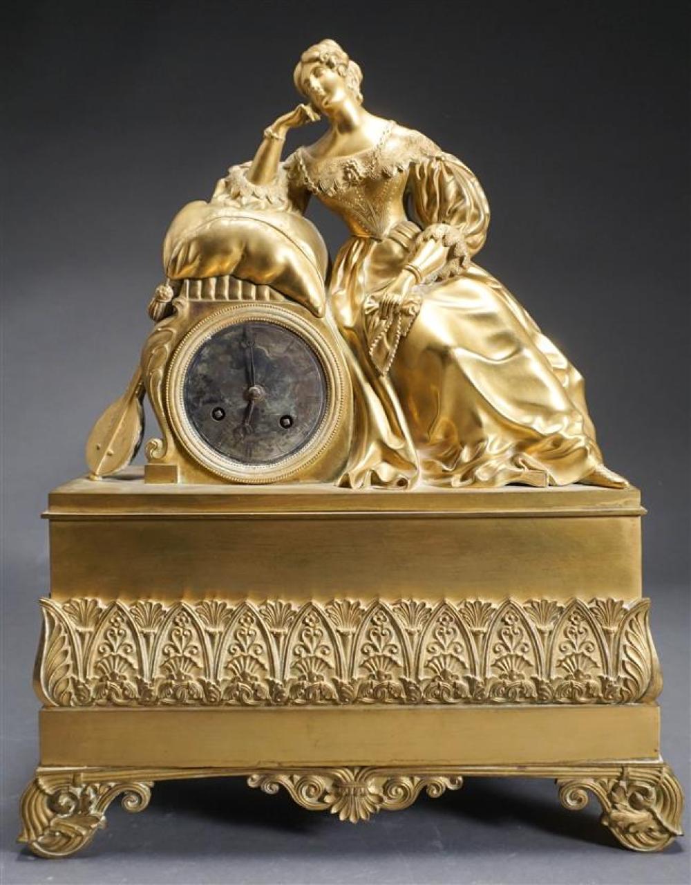 CHARLES X GILT BRONZE FIGURAL MANTEL 322f23