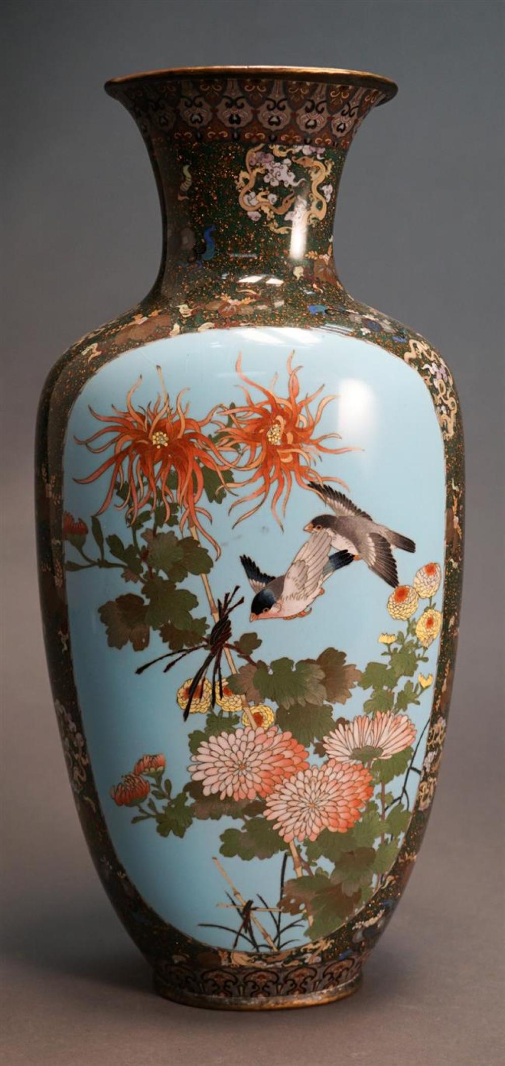 JAPANESE CLOISONNE ENAMEL VASE,