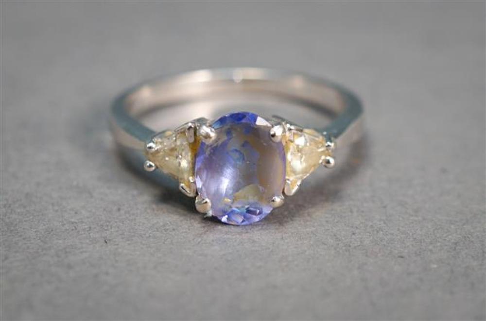 14 KARAT WHITE GOLD TANZANITE AND 322f69