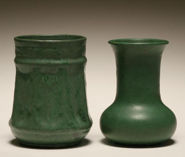 Two Zanesville art pottery vases.