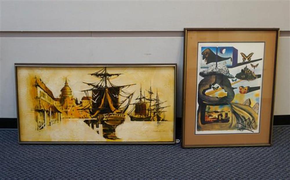 MASTED SHIPS, ACYRLIC ON PANEL