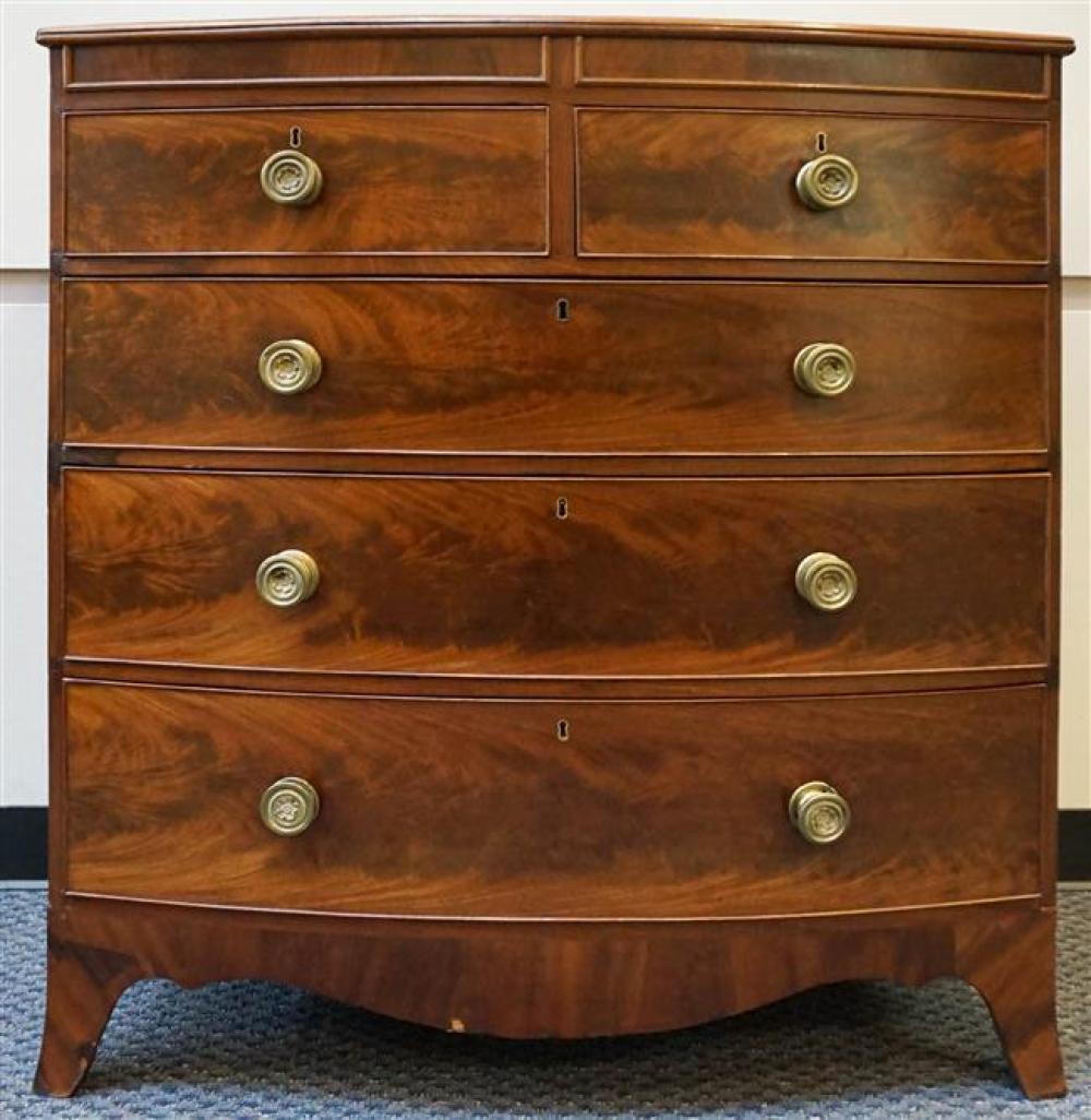 GEORGE IV MAHOGANY BOW FRONT CHEST 323020