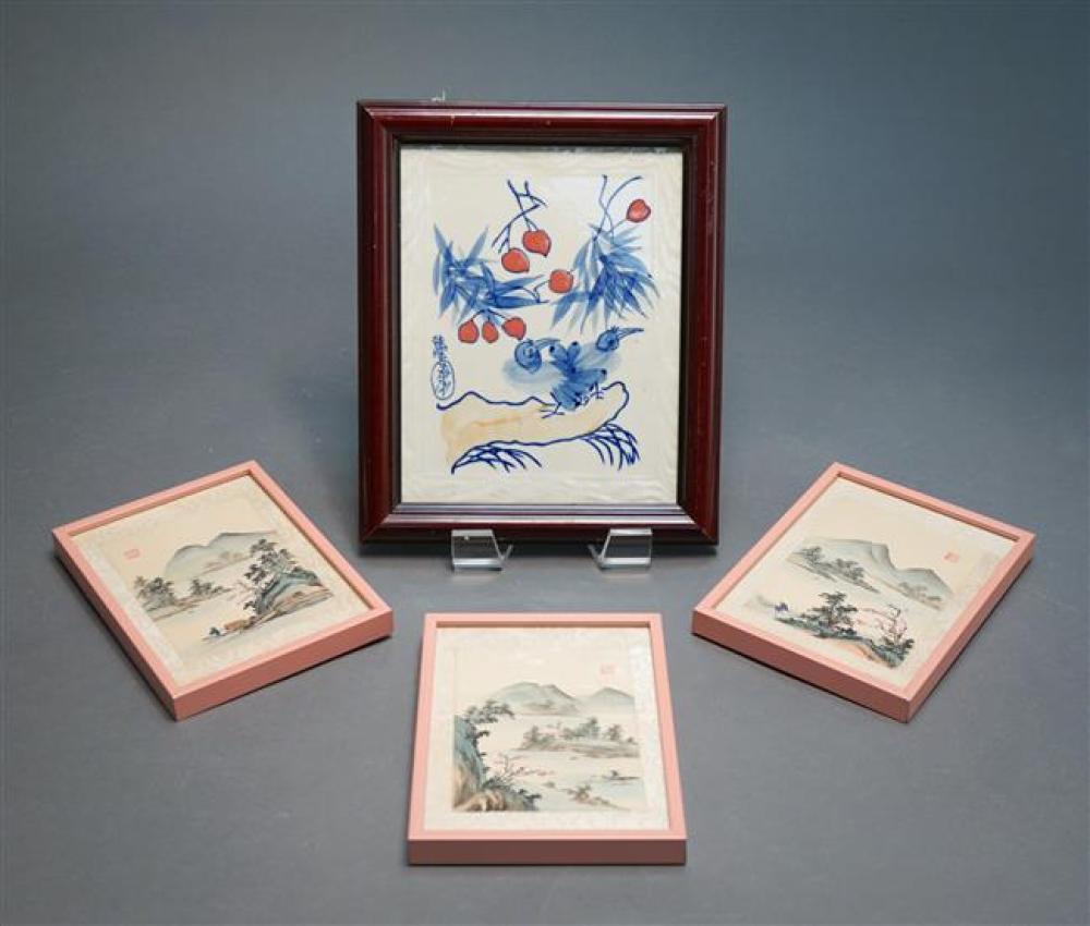 JAPANESE PORCELAIN PLAQUE, FRAMED,