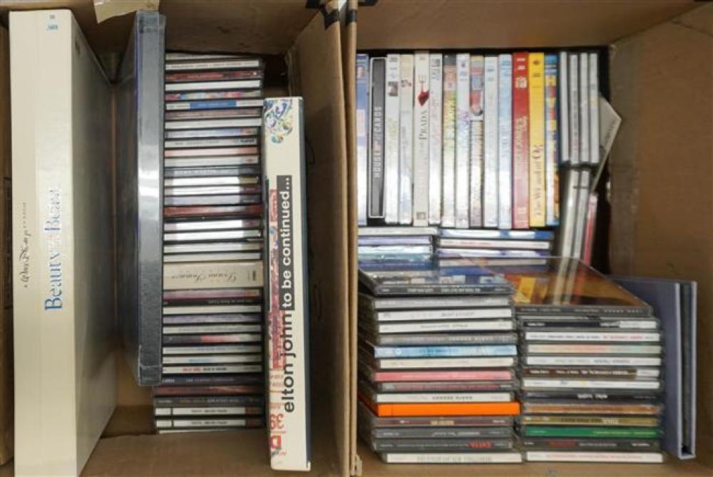 TWO BOXES WITH CD'S AND DVD'S AND