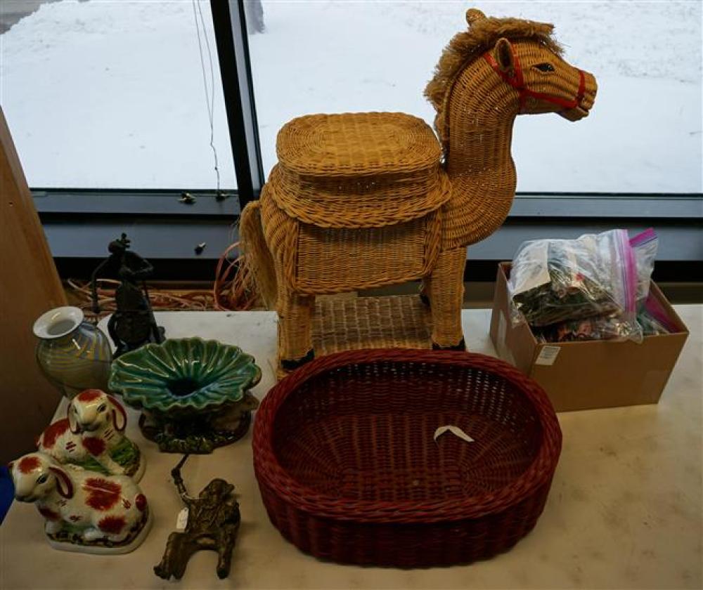 COLLECTION WITH A WICKER DONKEY,