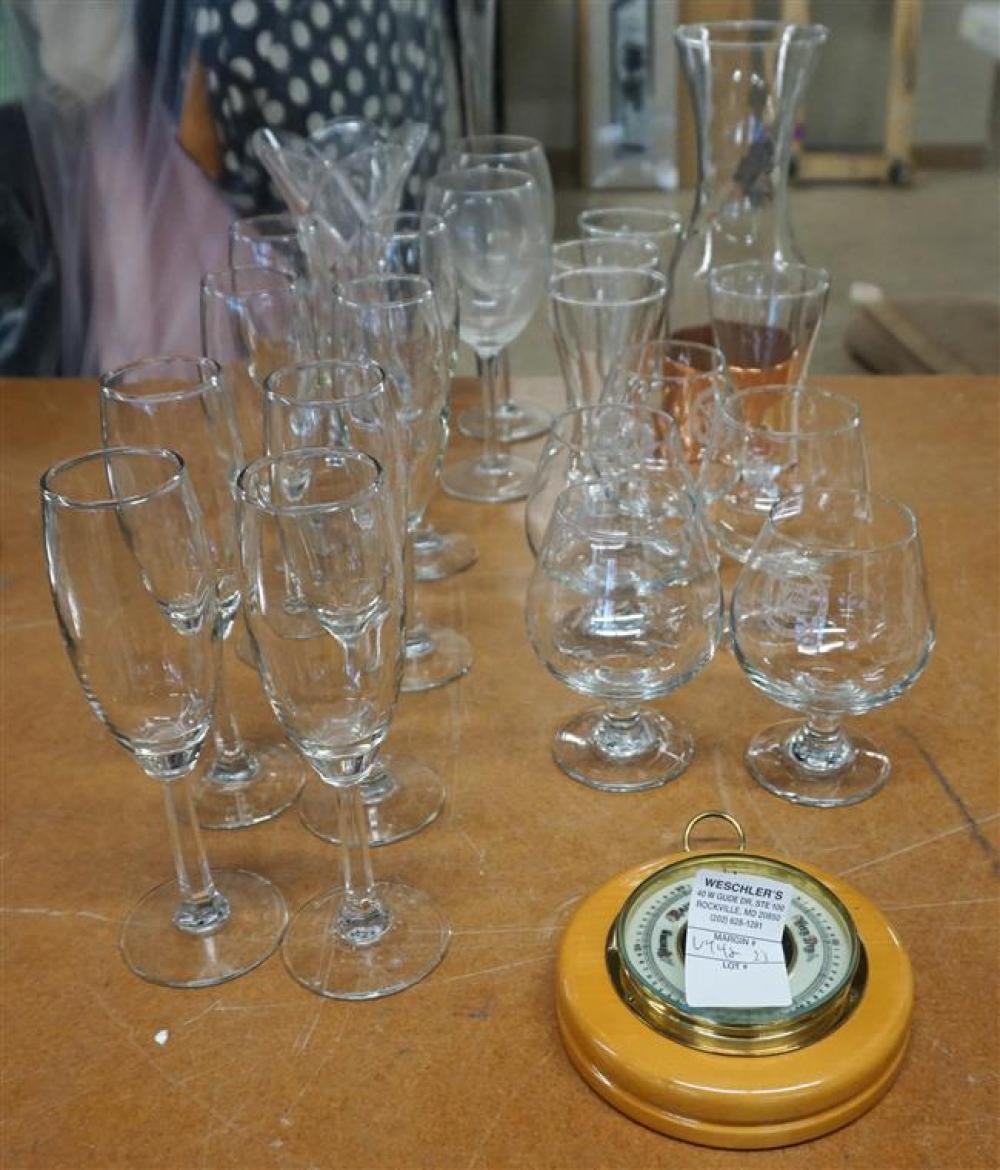 SMALL GROUP WITH BAR GLASSWARE AND A