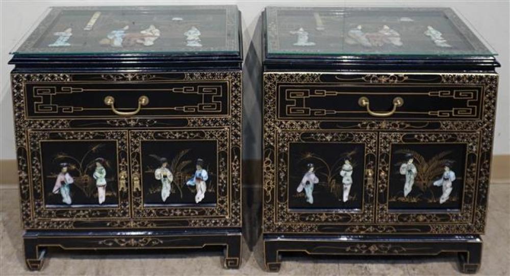PAIR CHINESE HARDSTONE INSET PANEL 3231d6