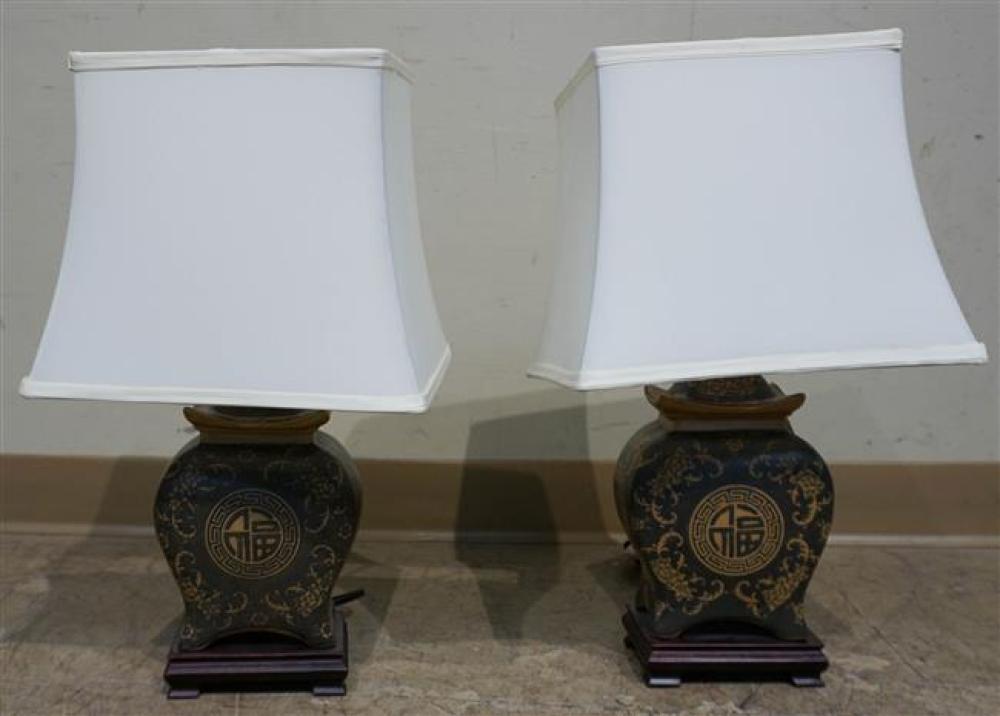 PAIR CHINESE MOTIF CERAMIC TABLE