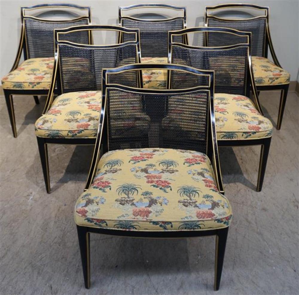 SET OF SIX PARCEL GILT EBONIZED