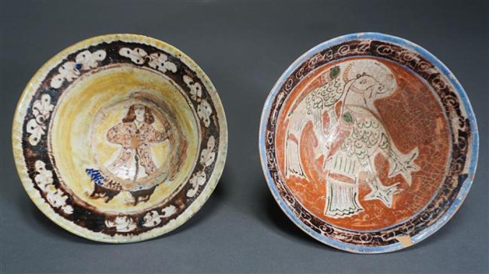 TWO MIDDLE EASTERN POLYCHROME DECORATED