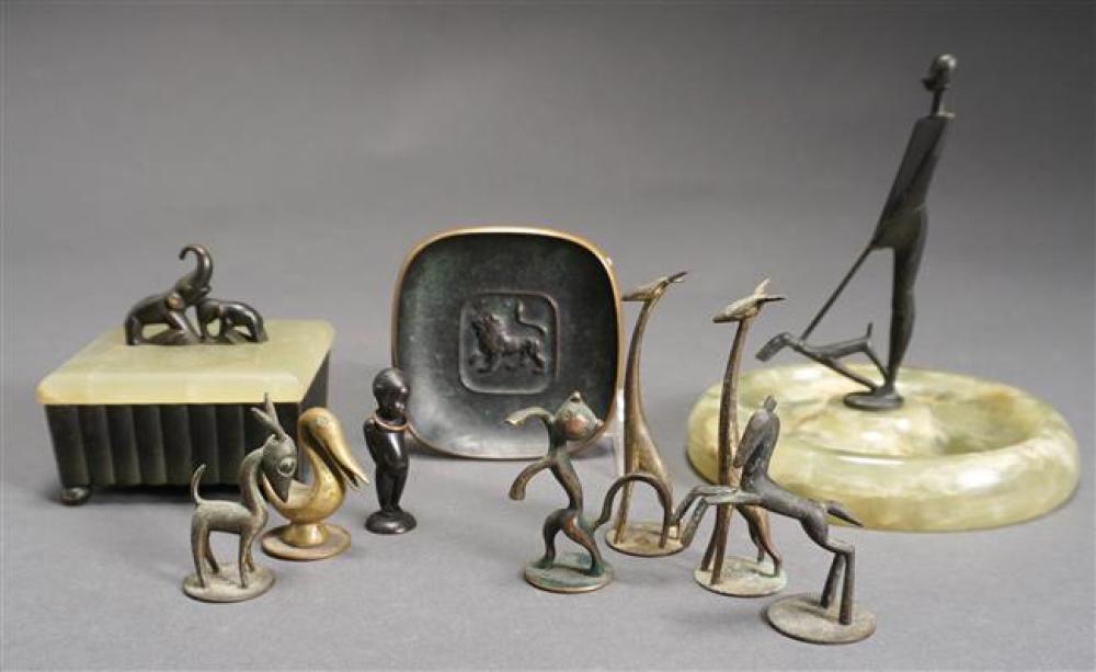 GROUP WITH ART DECO AND OTHER PATINATED 323292