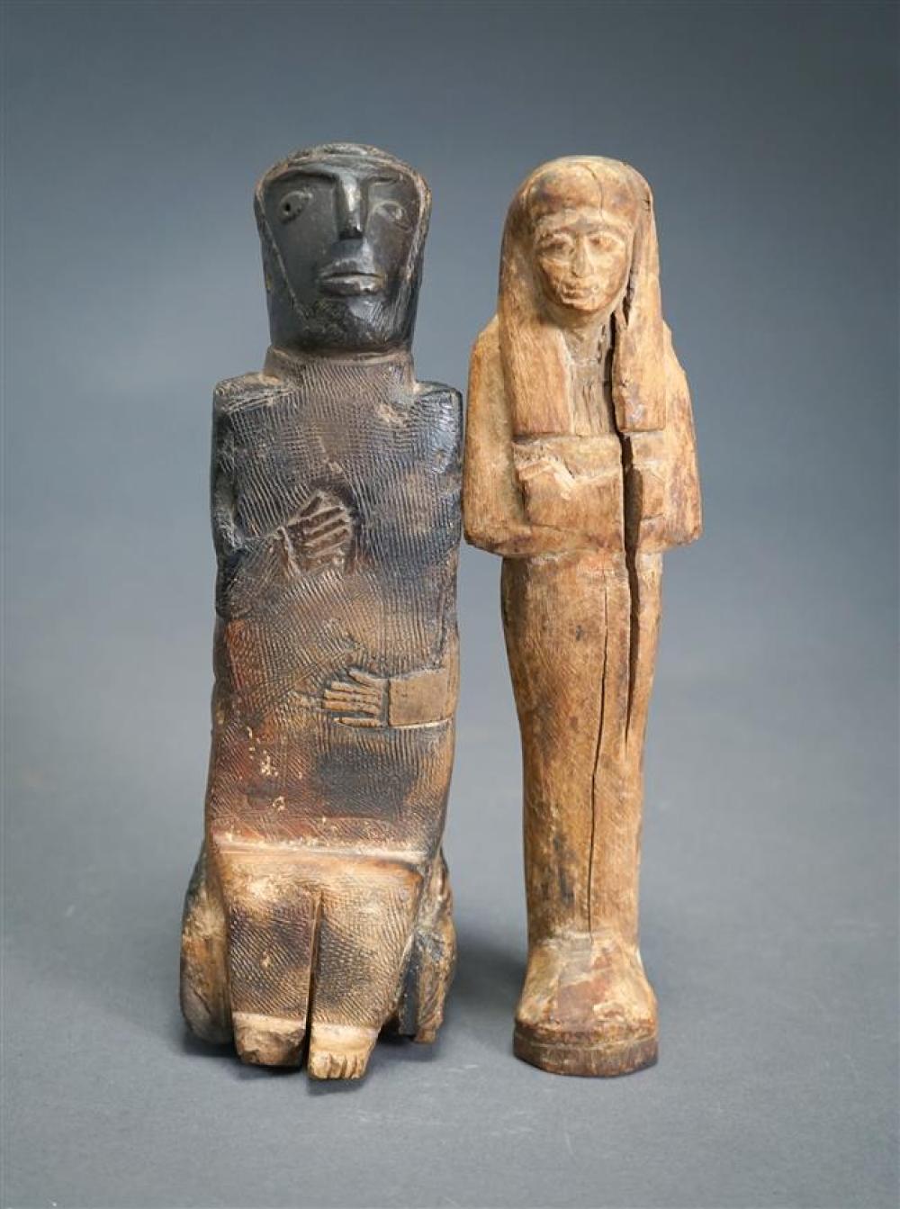 TWO CARVED EFFIGIESTwo Carved Effigies