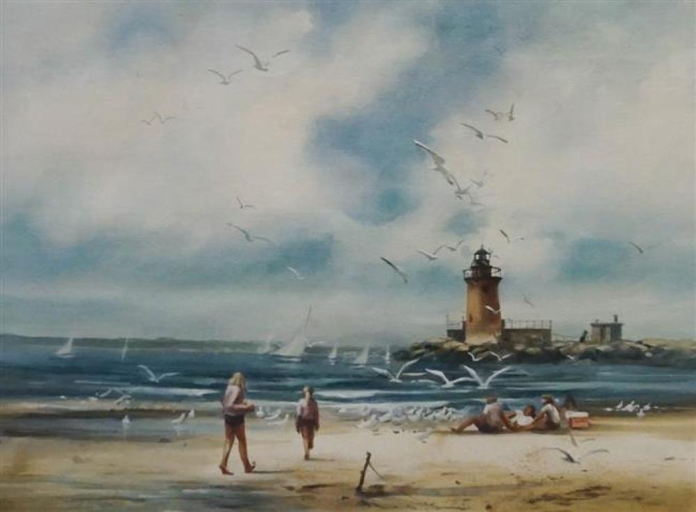 CAROLYN ANDERSON LIGHTHOUSE WATERCOLOR  32332e