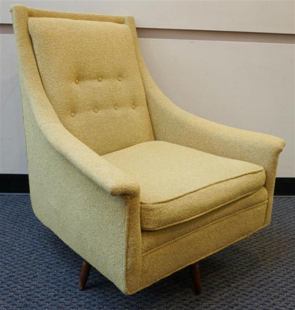 MID-CENTURY UPHOLSTERED SWIVEL