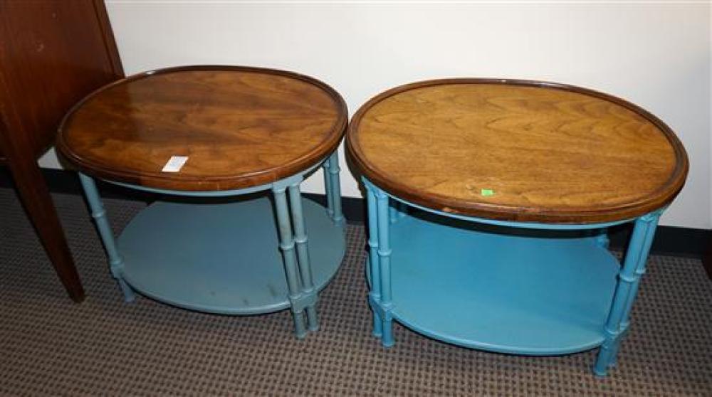 PAIR OF LIGHT BLUE PAINTED OVAL 320cb9