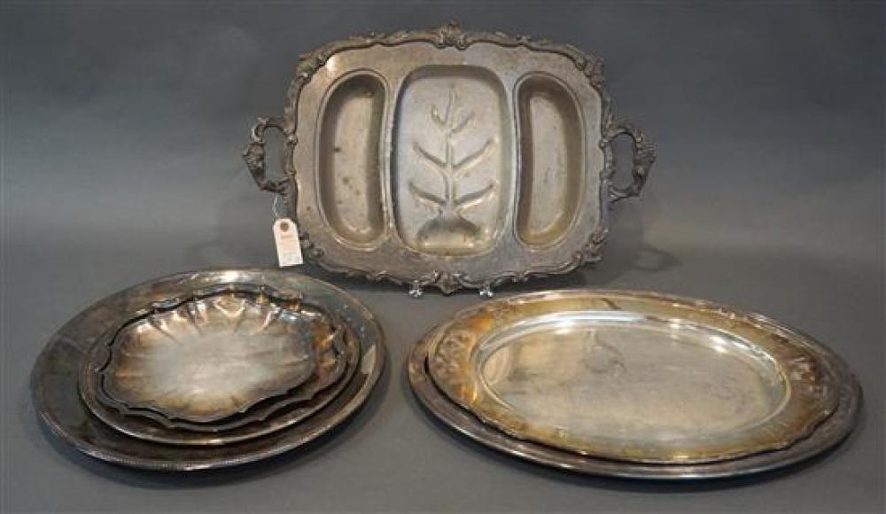 SEVEN AMERICAN SILVER PLATE TRAYSSeven