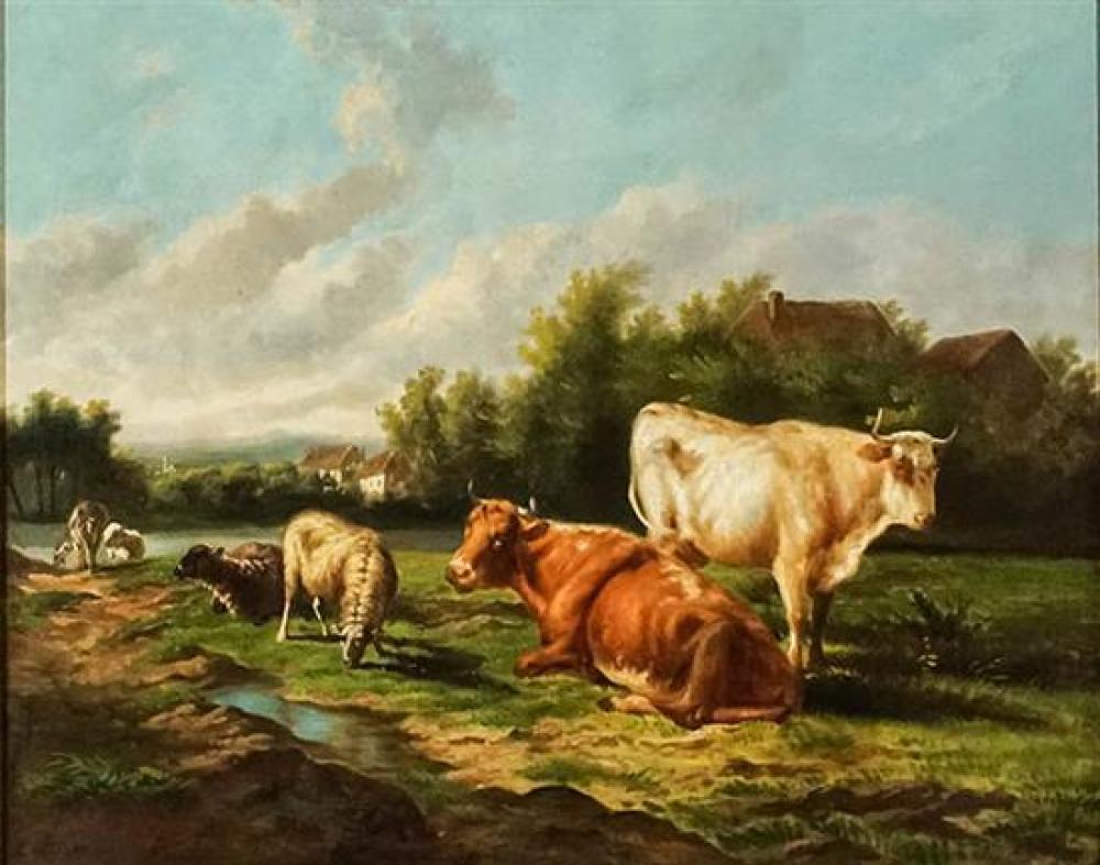 FRENCH SCHOOL 20TH CENTURY COWS 320ced