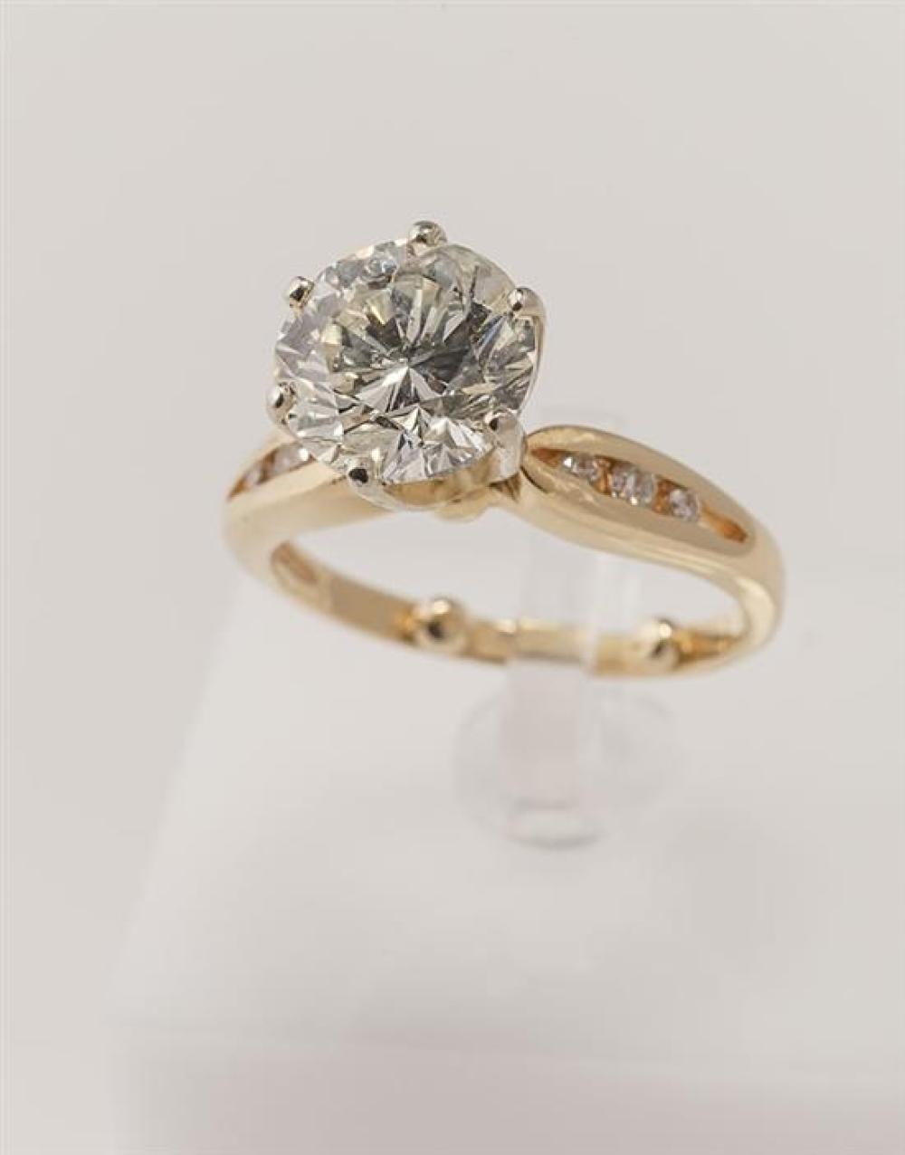 TESTED 14-KARAT YELLOW-GOLD SOLITAIRE