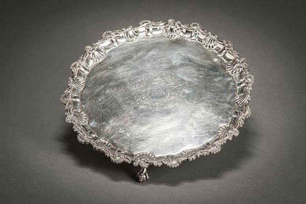 GEORGE III SILVER FOOTED SALVER