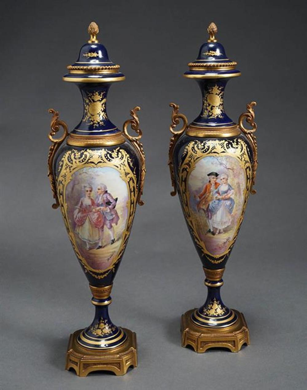 PAIR OF S VRES TYPE ORMOLU MOUNTED 320d9a